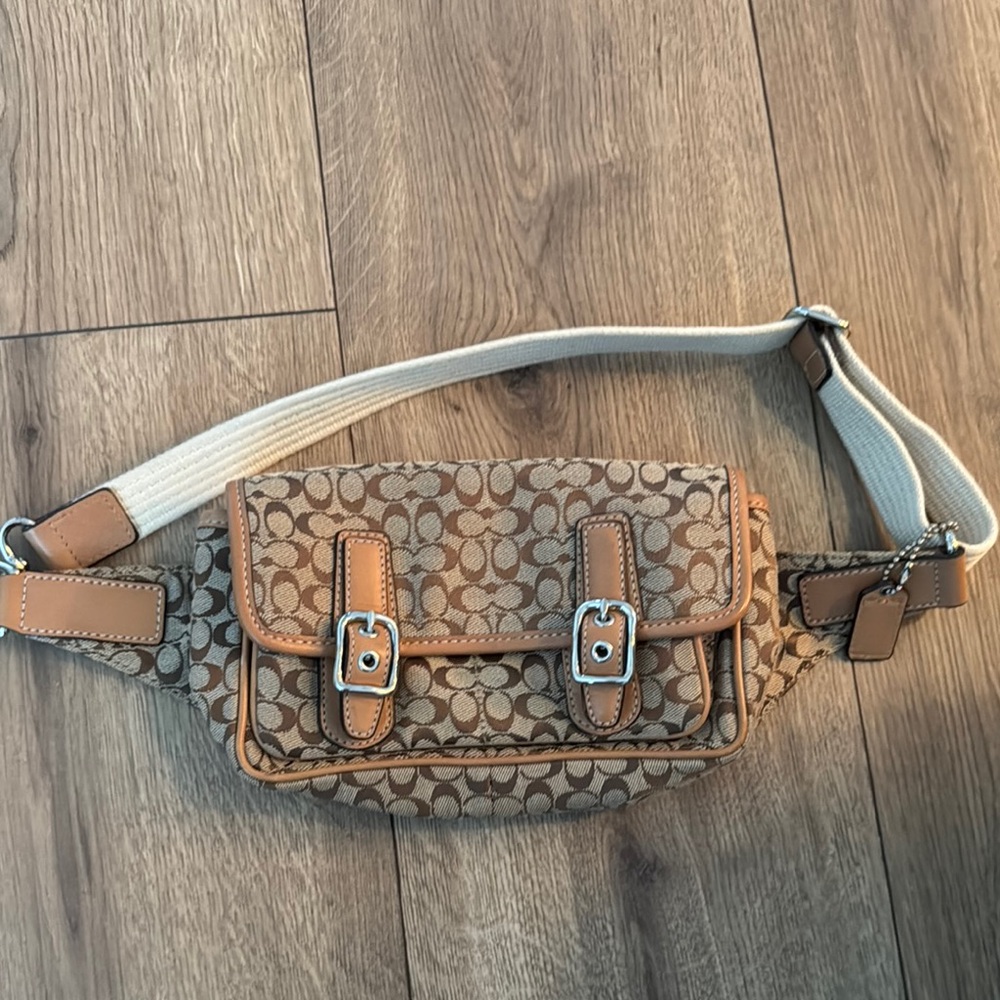 Brown Patterned Belt Bag